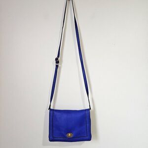 EUC J CREW ELECTRIC BLUE GENUINE LEATHER CROSSBODY BAG